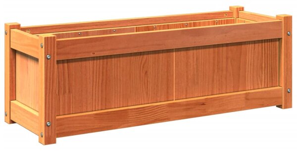 Viaszbarna tömör fenyőfa kerti virágláda 90 x 31 x 31 cm