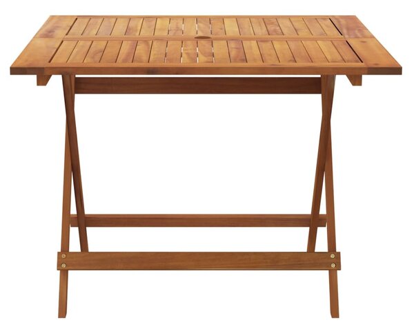 Tömör akácfa összecsukható kerti asztal 90 x 90 x 75 cm