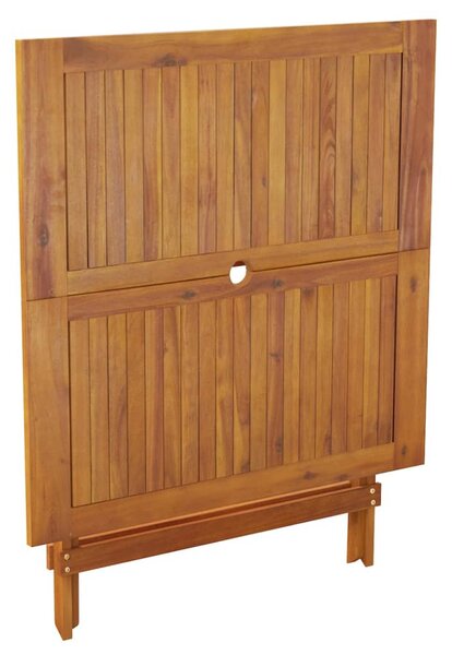 Tömör akácfa összecsukható kerti asztal 90 x 90 x 75 cm