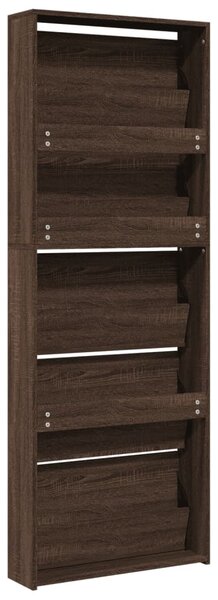 Barna tölgy 5 szintes cipőszekrény tükörrel 63 x 17 x 169,5 cm