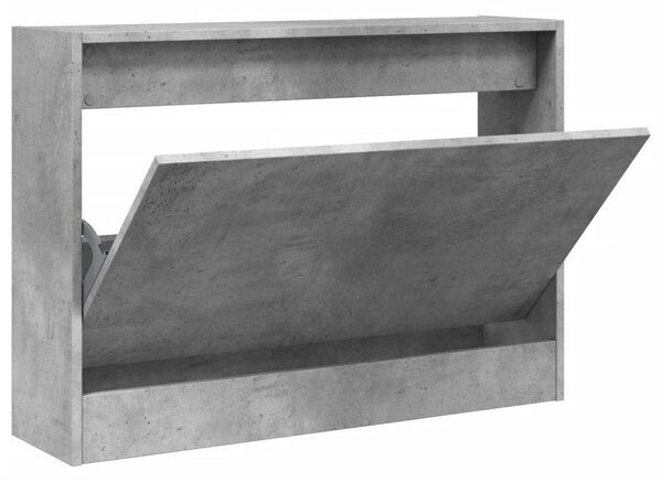 Betonszürke szerelt fa cipőszekrény 80 x 21 x 57 cm