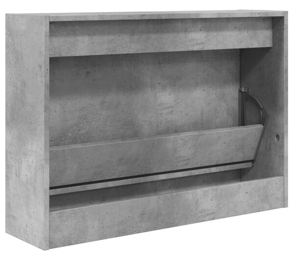 Betonszürke szerelt fa cipőszekrény 80 x 21 x 57 cm