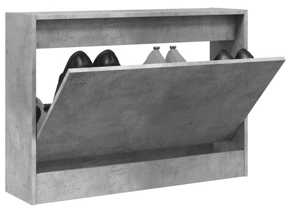 Betonszürke szerelt fa cipőszekrény 80 x 21 x 57 cm
