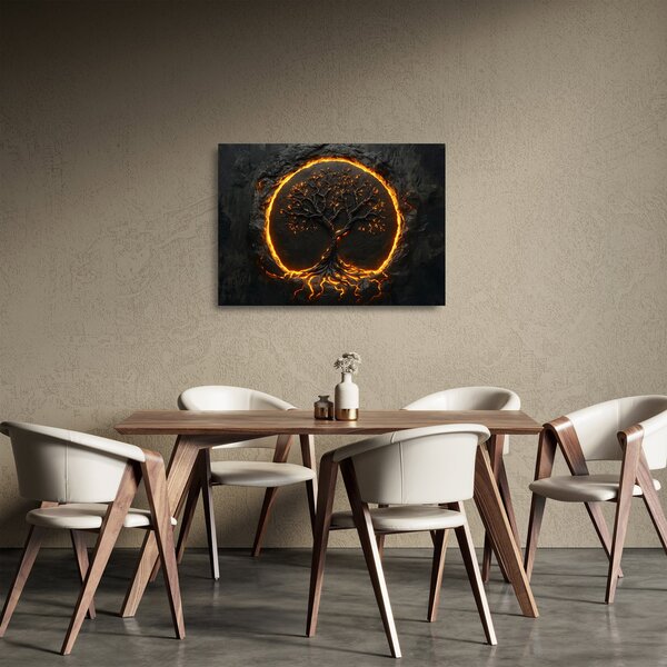 Üveg kép – Életfa lávában II. (70x50 cm)