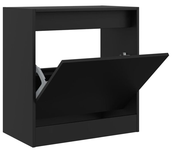 Fekete szerelt fa cipőszekrény 60 x 34 x 63,5 cm
