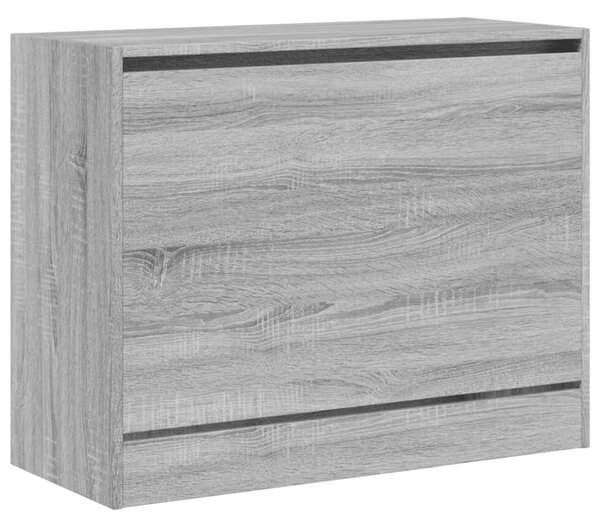 Szürke sonoma színű szerelt fa cipőszekrény 80 x 34 x 63 cm