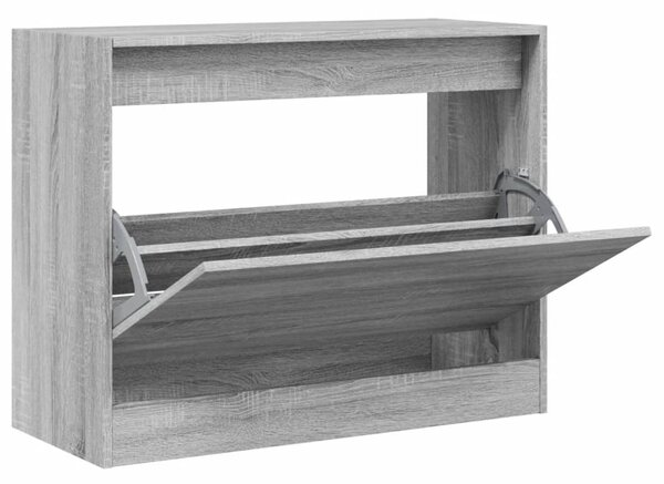 Szürke sonoma színű szerelt fa cipőszekrény 80 x 34 x 63 cm