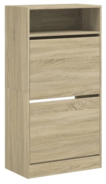 Sonoma tölgy színű szerelt fa cipőszekrény 60x34x116 cm