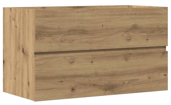 Kézműves tölgy szerelt fa függő fürdőszobaszekrény 80x38,5x45cm