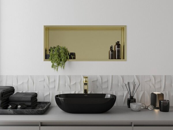 Mexen X-Wall-R falcos polc peremmel 75 x 30 cm, arany kefézett - 1950753010
