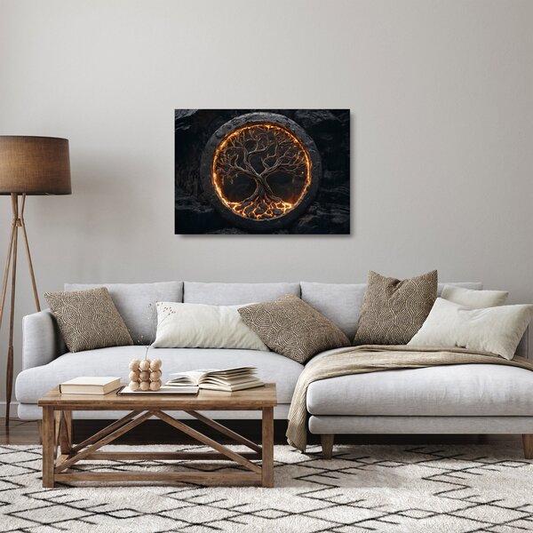 Üveg kép – Életfa lávában I. (70x50 cm)