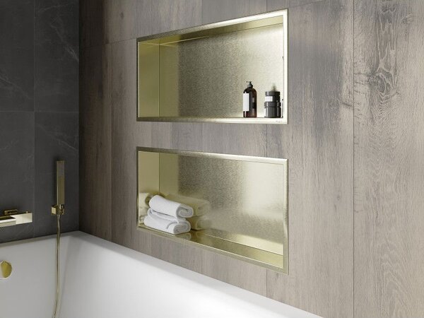 Mexen X-Wall-R falcos polc peremmel 75 x 30 cm, arany kefézett - 1950753010