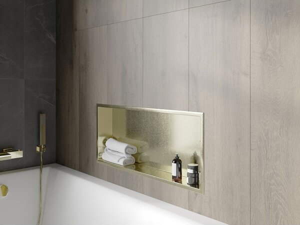 Mexen X-Wall-R falcos polc peremmel 75 x 30 cm, arany kefézett - 1950753010