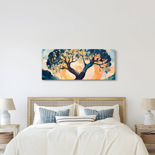 Kép – Mozaik – nap és fa II. (120x50 cm)
