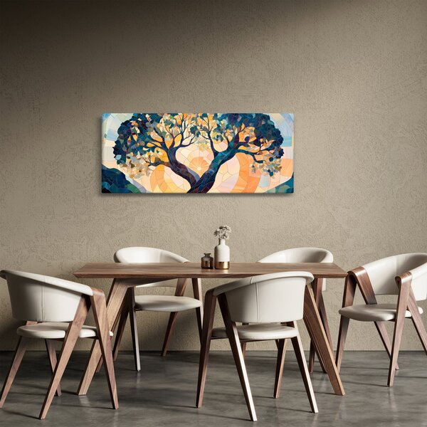 Kép – Mozaik – nap és fa II. (120x50 cm)
