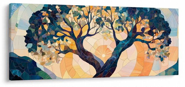 Kép – Mozaik – nap és fa II. (120x50 cm)