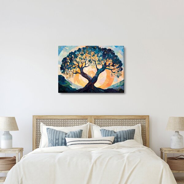 Kép – Mozaik – nap és fa II. (70x50 cm)