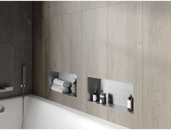 Mexen X-Wall-NR bemélyített polc perem nélkül, 45 x 20 cm, inox - 1911452010