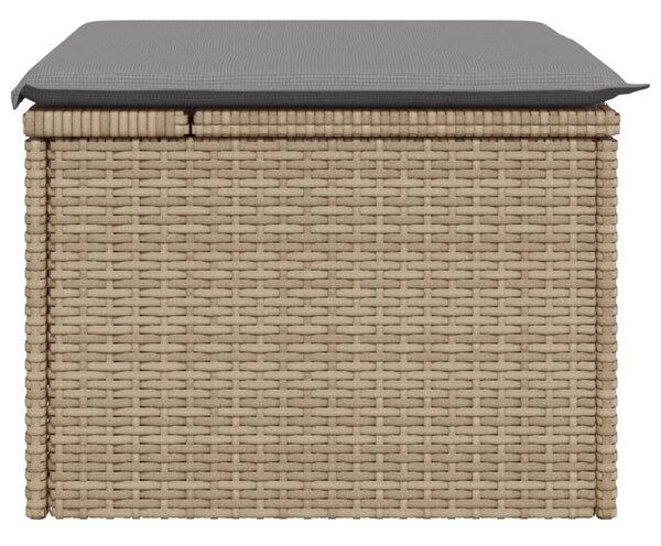 Bézs polyrattan kerti szék párnával 55 x 55 x 37 cm