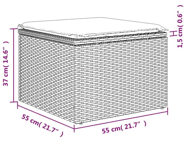 5 részes bézs polyrattan kerti ülőgarnitúra párnákkal