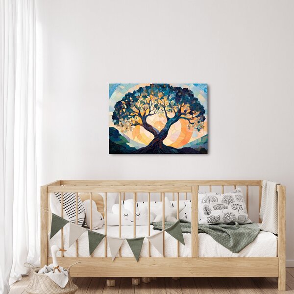 Kép – Mozaik – nap és fa II. (70x50 cm)