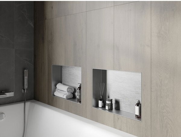 Mexen X-Wall-NR süllyesztett polc karima nélkül 45 x 30 cm, inox - 1911453010