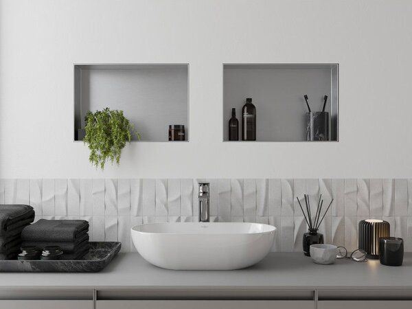 Mexen X-Wall-NR süllyesztett polc karima nélkül 45 x 30 cm, inox - 1911453010