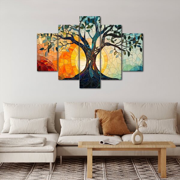 Kép – Mozaik – nap és fa I. (150x105 cm)