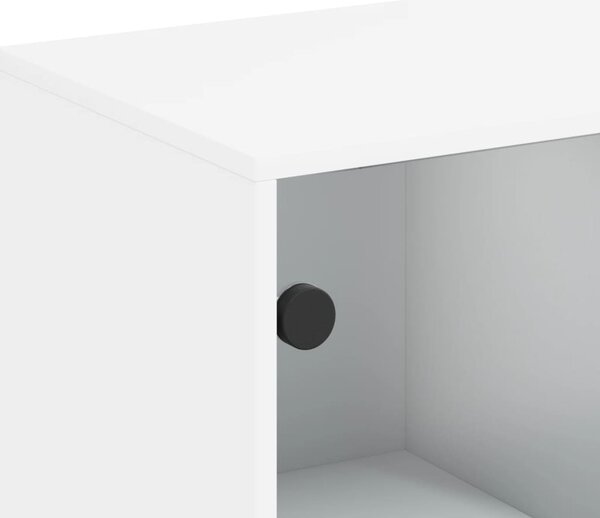 Fehér kisszekrény üvegajtókkal 69x37x100 cm