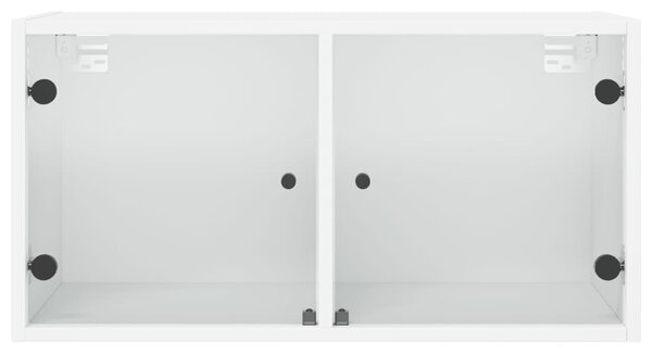 Fehér faliszekrény üvegajtókkal 68,5x37x35 cm