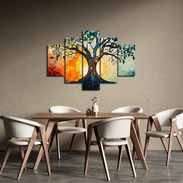 Kép – Mozaik – nap és fa I. (150x105 cm)