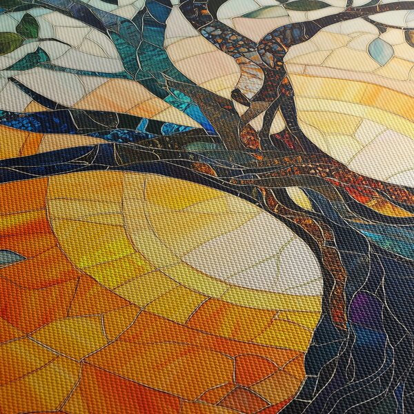 Kép – Mozaik – nap és fa I. (120x50 cm)
