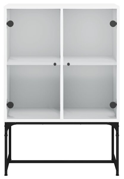 Fehér kisszekrény üvegajtókkal 69x37x100 cm