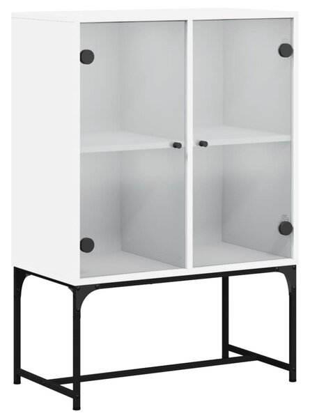 Fehér kisszekrény üvegajtókkal 69x37x100 cm