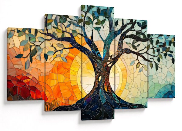 Kép – Mozaik – nap és fa I. (150x105 cm)