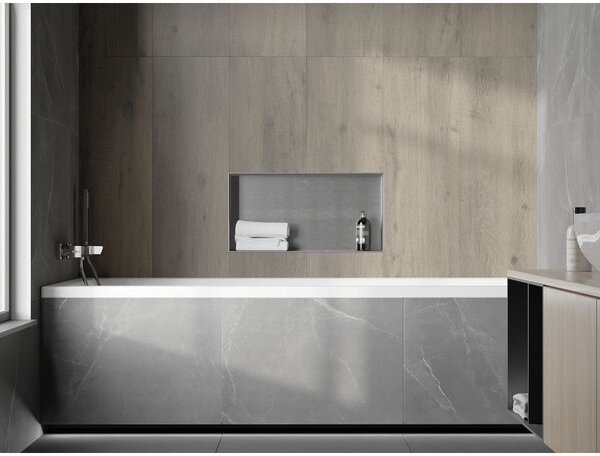 Mexen X-Wall-NR süllyesztett polc perem nélkül 60 x 30 cm, inox - 1911603010