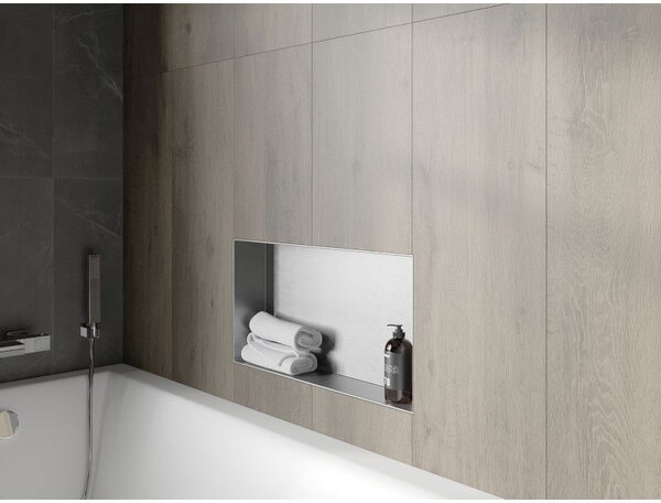 Mexen X-Wall-NR süllyesztett polc perem nélkül 60 x 30 cm, inox - 1911603010