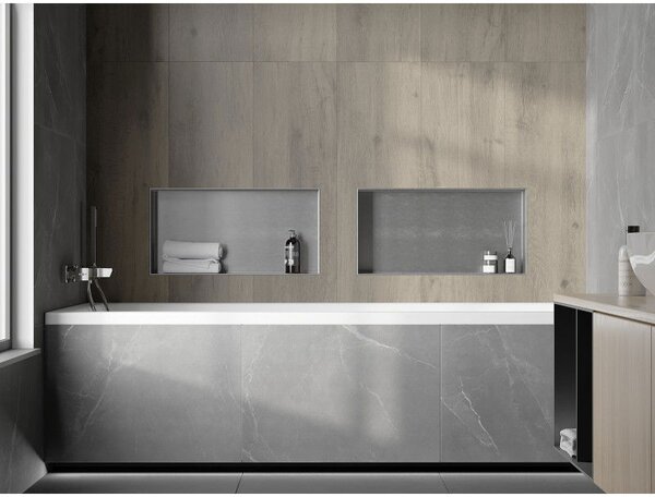 Mexen X-Wall-NR süllyesztett polc perem nélkül 60 x 30 cm, inox - 1911603010