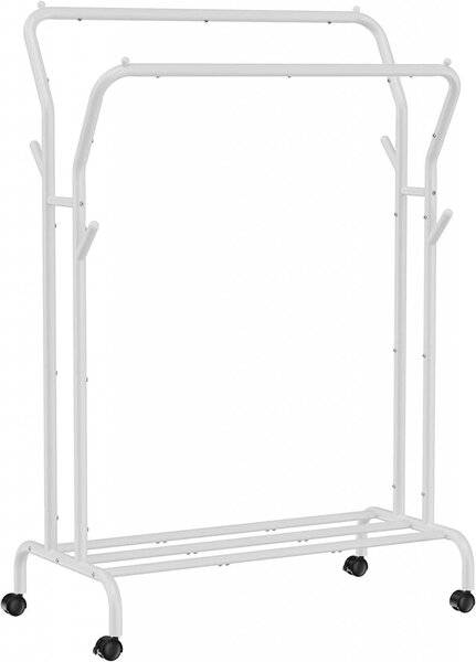 Gurulós ruhaállvány, Songmics, fehér, 153x54.5x103 cm