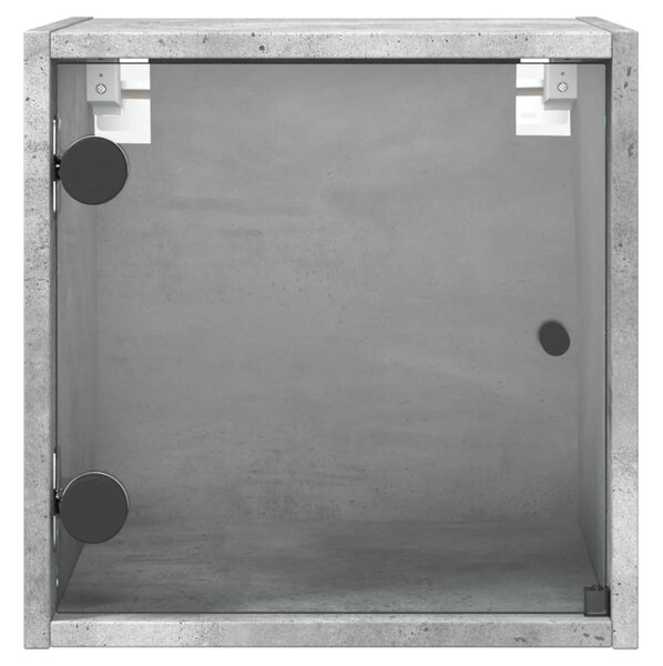 2 db betonszürke éjjeliszekrény üvegajtóval 35 x 37 x 35 cm
