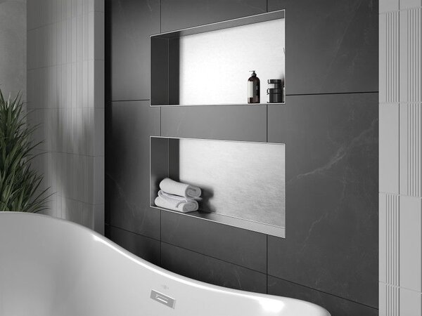 Mexen X-Wall-NR perem nélküli fülke polc 75 x 30 cm, inox - 1911753010
