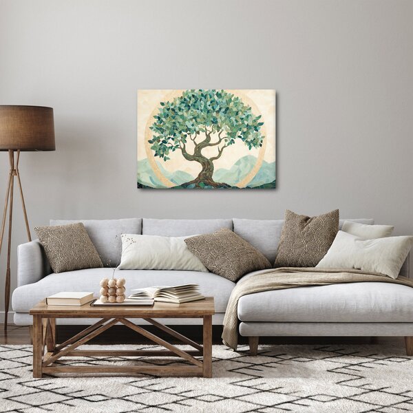 Kép – Elegáns mozaik fával (70x50 cm)