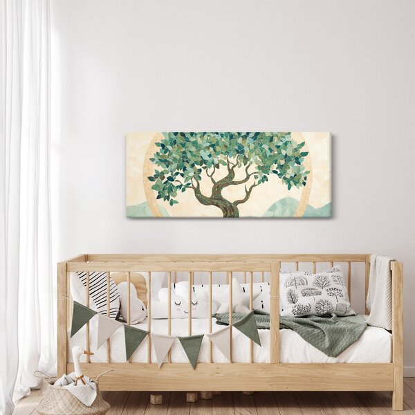 Kép – Elegáns mozaik fával (120x50 cm)