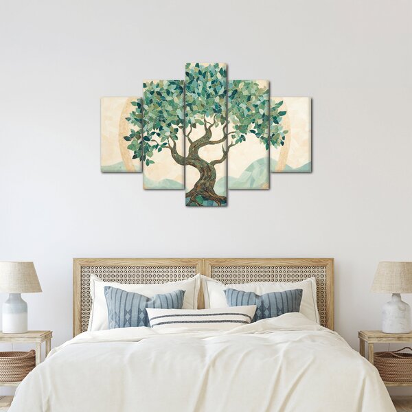 Kép – Elegáns mozaik fával (150x105 cm)
