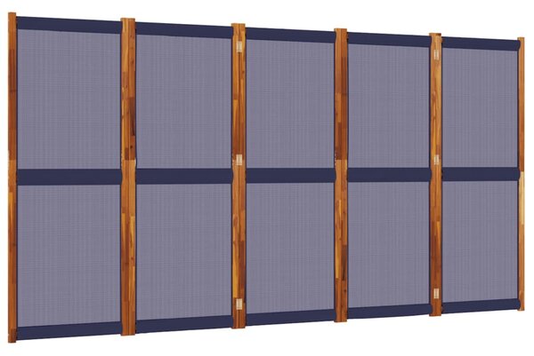 Sötétkék 5 paneles térelválasztó 350 x 180 cm