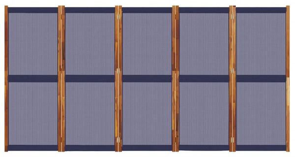 Sötétkék 5 paneles térelválasztó 350 x 180 cm