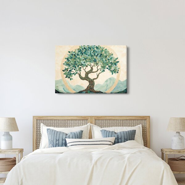 Kép – Elegáns mozaik fával (90x60 cm)