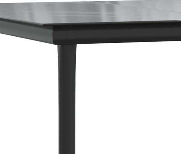 5 részes szürke polyrattan üveg kerti étkezőgarnitúra párnával