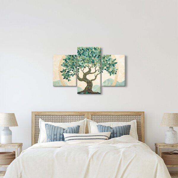 Kép – Elegáns mozaik fával (90x60 cm)