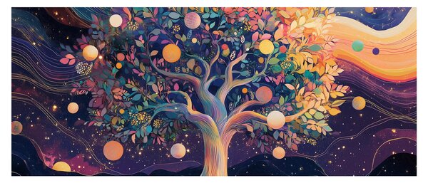 Kép – Lila fa tele energiával (120x50 cm)